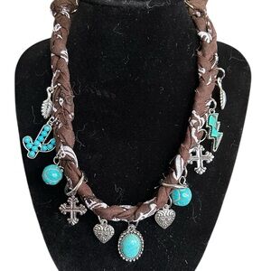 Western Handmade Bandana Charm Necklace